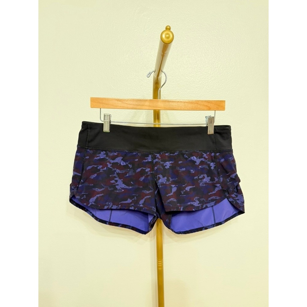 Lululemon, Speed Up Shorts, Purple Camo, 8, Excellent, $58